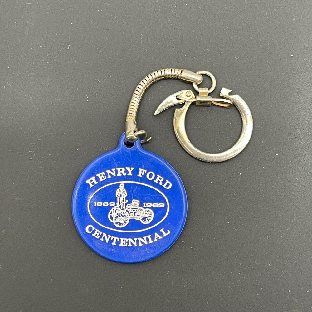 Henry Ford Centennial Collectible Vehicle Keychain Souvenir 1863-1963 w/ Issue
